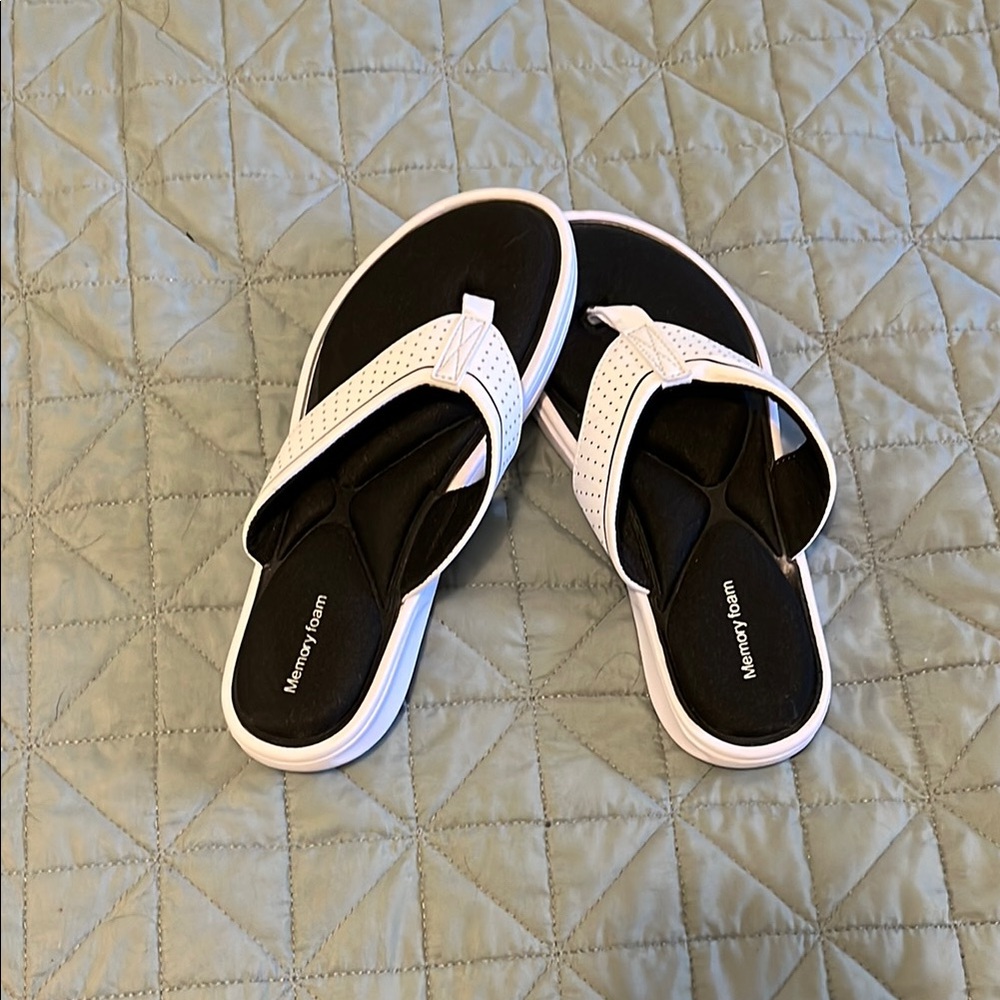 Women's Black and White Sandals